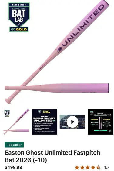 Easton Ghost Unlimited Fastpitch Bat… — Photo 1