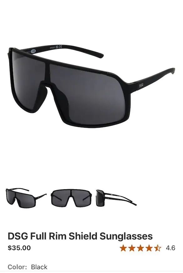DSG Full Rim Shield Sunglasses — Photo 1