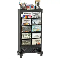 6-Tier Rolling Bookshelf Magazine Rack… — Photo 1