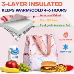 Insulated Lunch Bag, Foldable Reusable… — Photo 2