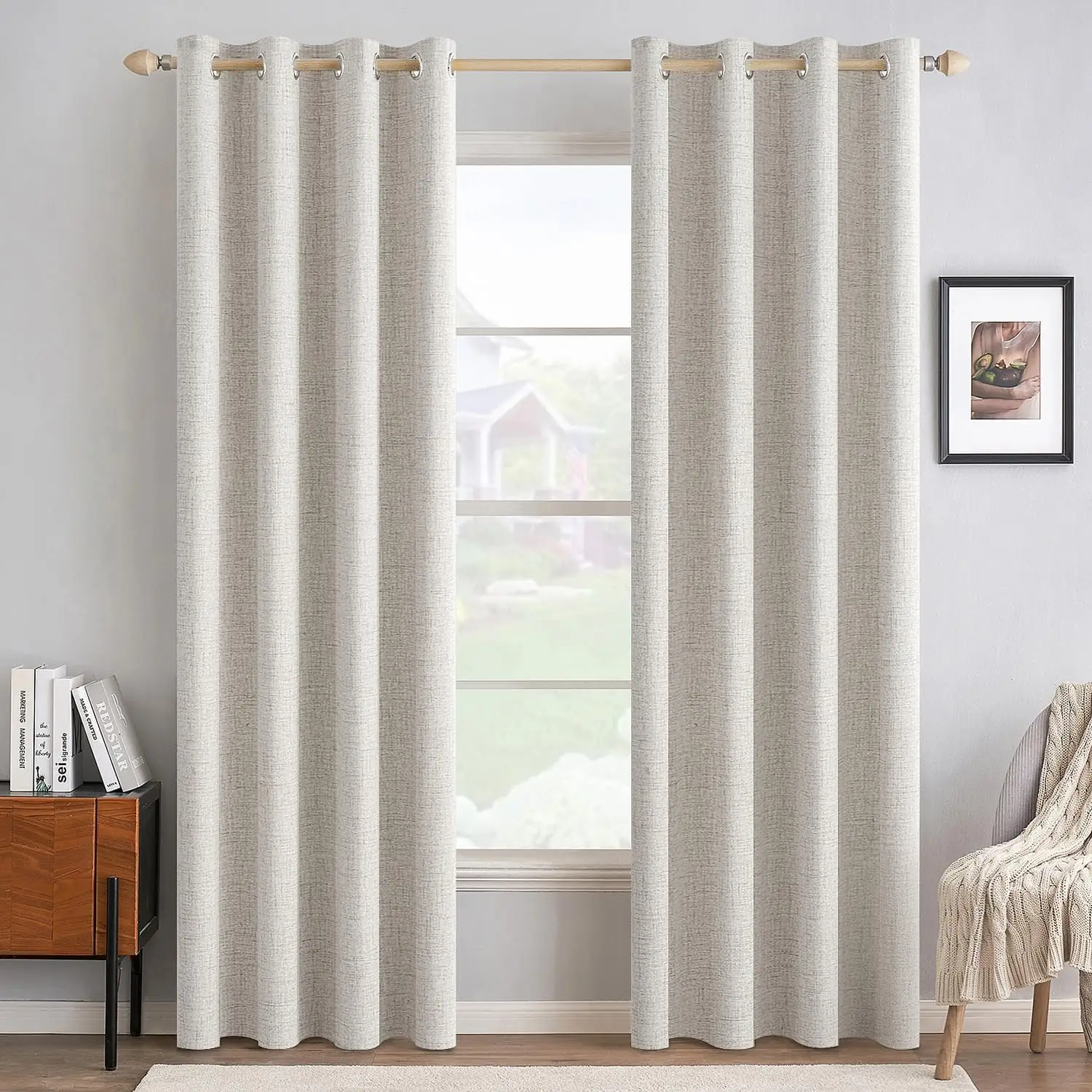 MIULEE 100% Blackout Linen Curtains… — Photo 1