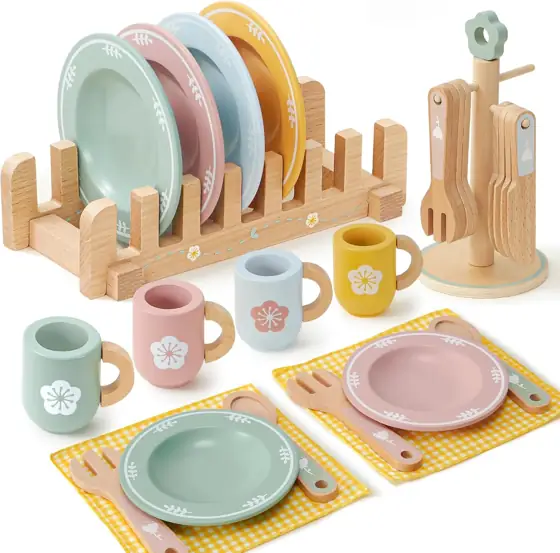 Toyssa Wooden Play Kitchen Accessories… — Photo 1