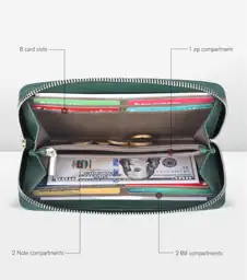 Womens Leather Wallet Clutch Purse… — Photo 2
