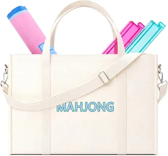 Canvas Mahjong Tote Bag Lined… — Photo 1