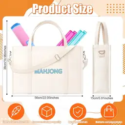 Canvas Mahjong Tote Bag Lined… — Photo 2