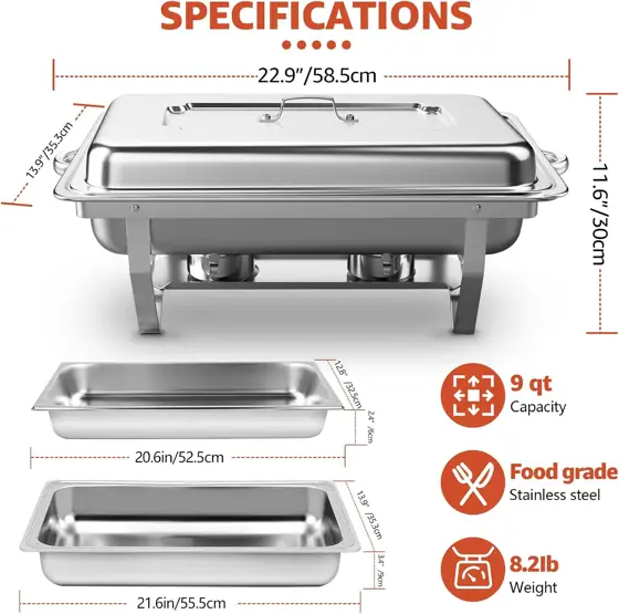 9QT 5 Pack Chafing Dishes… — Photo 2