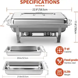 9QT 5 Pack Chafing Dishes… — Photo 2