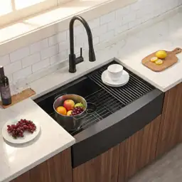33-Inch Black Farmhouse Sink, 33x20x9,… — Photo 1