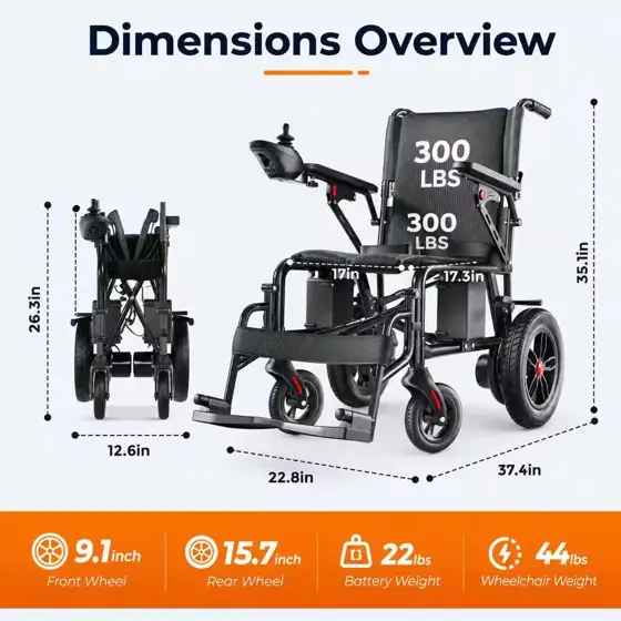 Electric Wheelchairs for Adults, Foldable… — Photo 2