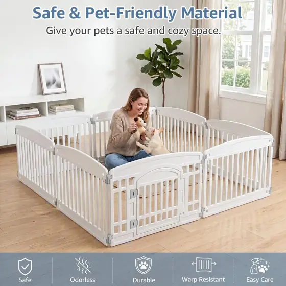 DUMOS Plastic Dog Playpen, 8… — Photo 2