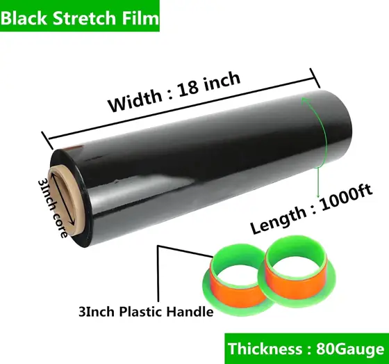 2-Pack Black Stretch Wrap 18"… — Photo 2