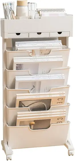 Rolling Bookshelf Cart with Wheels,… — Photo 1
