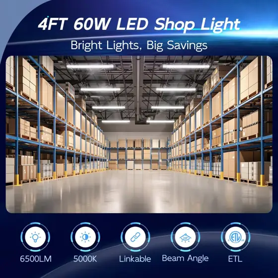 hykolity 60W 4FT Linkable LED… — Photo 2