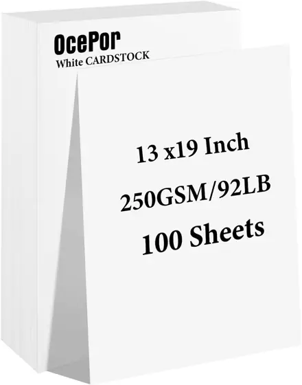 100 Sheets White Cardstock 13x19,… — Photo 1