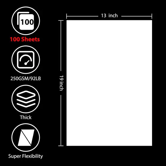 100 Sheets White Cardstock 13x19,… — Photo 2