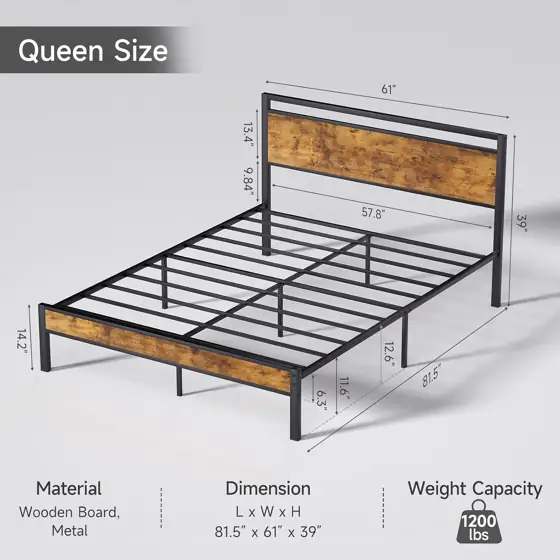 Z-hom Easy Assembly Queen Bed… — Photo 2