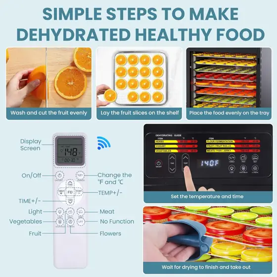 Food Dehydrator, 12-Tray, 1200W, Remote,… — Photo 2