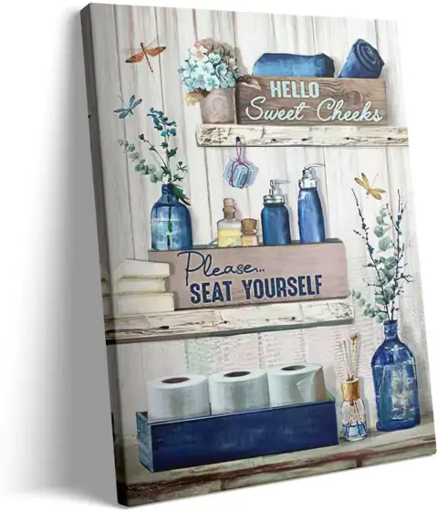 BJVJKSU Navy Blue Bathroom Wall… — Photo 1