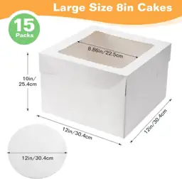 15Pcs 12x12x8in Cake Boxes with… — Photo 2