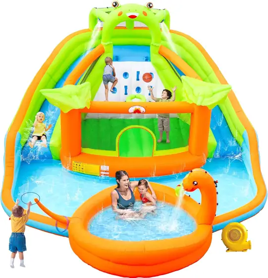 WELLFUNTIME Inflatable Water Double Slide… — Photo 1