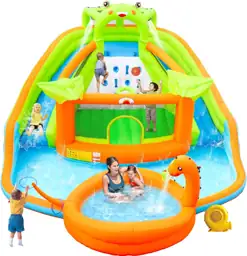WELLFUNTIME Inflatable Water Double Slide… — Photo 1