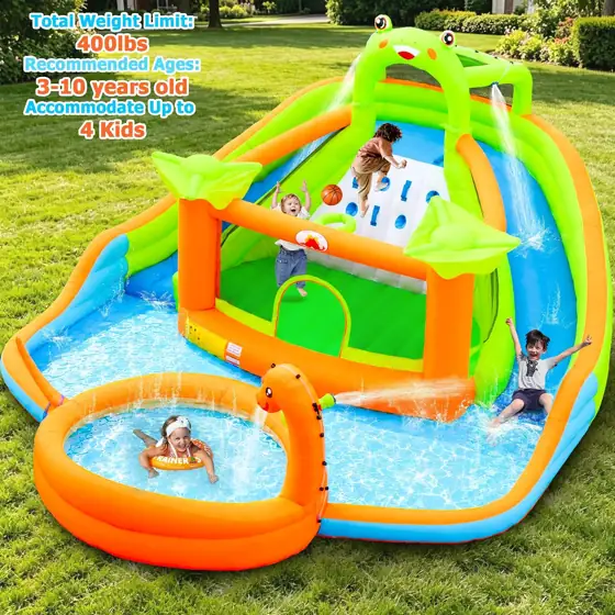 WELLFUNTIME Inflatable Water Double Slide… — Photo 2