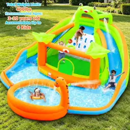 WELLFUNTIME Inflatable Water Double Slide… — Photo 2