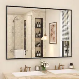 Black Framed Bathroom Mirror for… — Photo 1