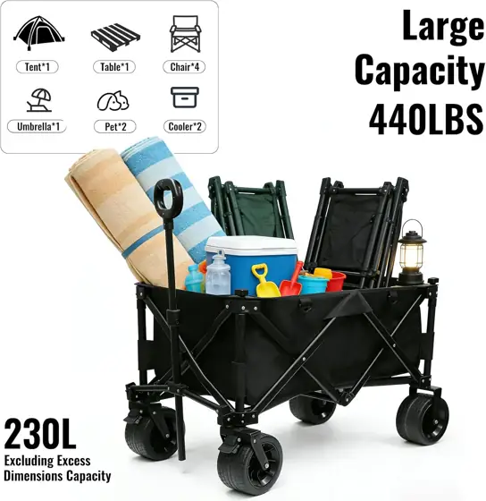 Collapsible Wagon Cart with Big… — Photo 2