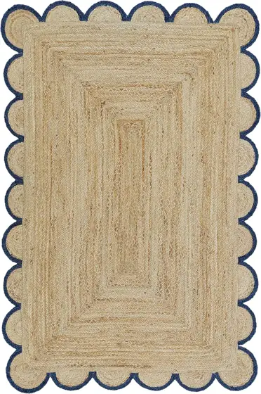 Scalloped Natural Jute Area Rug,… — Photo 1