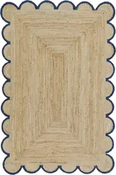 Scalloped Natural Jute Area Rug,… — Photo 1