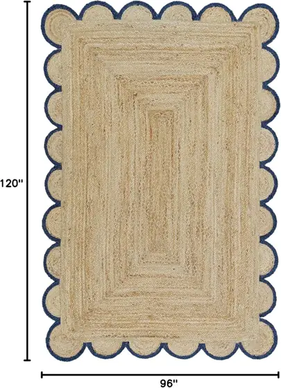Scalloped Natural Jute Area Rug,… — Photo 2