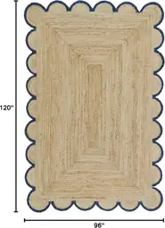 Scalloped Natural Jute Area Rug,… — Photo 2