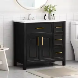 36 in. W Black Freestanding… — Photo 2