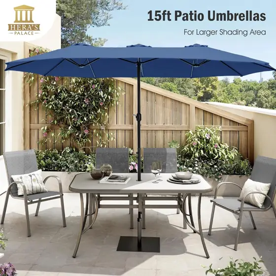 15ft Patio Umbrella, Base Included,… — Photo 2