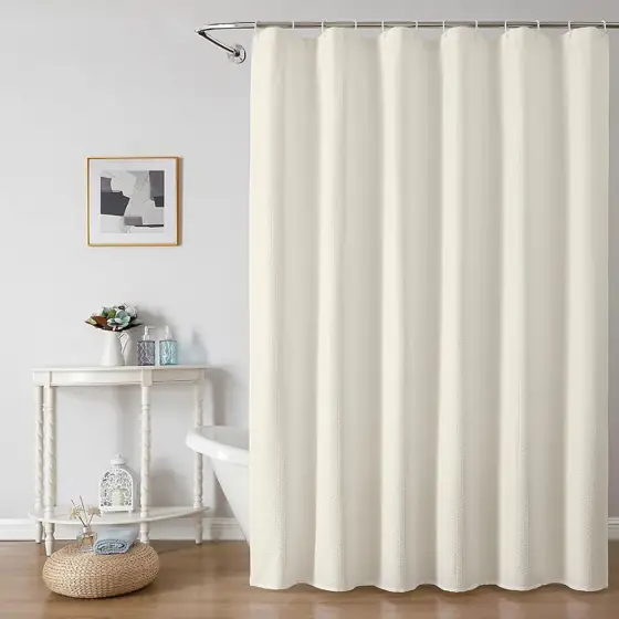 OWENIE Cream Shower Curtain 72x84… — Photo 1