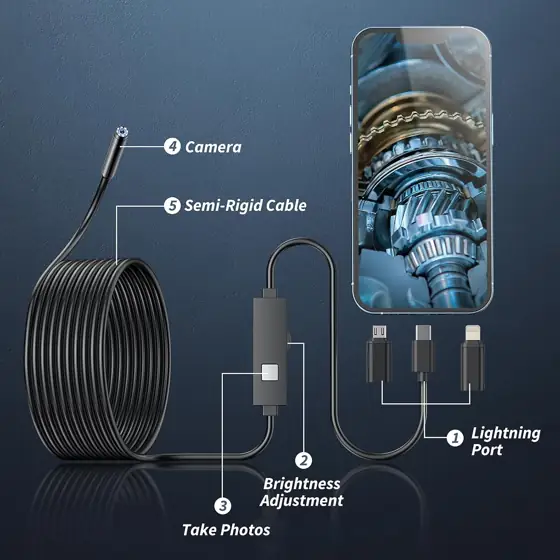 Kinpthy Endoscope Camera with Light,… — Photo 2