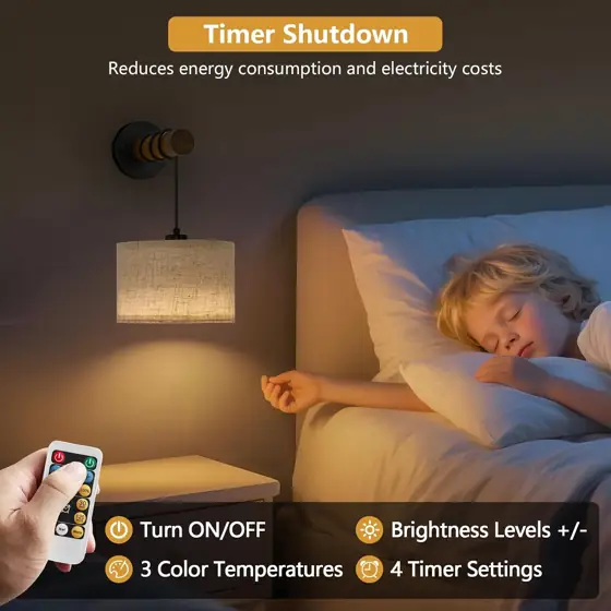 XSDeTu Battery-Operated Wall Sconce with… — Photo 2