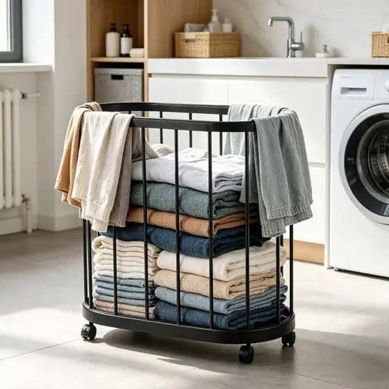 Rolling Laundry Basket with Wheels,… — Photo 1