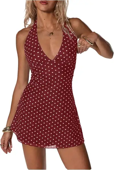 Women's Polka Dot Halter Mini… — Photo 1