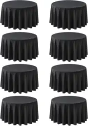 8 Pack Black Round Tablecloths… — Photo 1