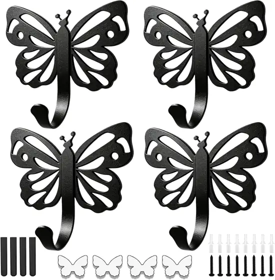Majewel Black Hooks for Hanging,Butterfly… — Photo 1