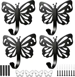 Majewel Black Hooks for Hanging,Butterfly… — Photo 1