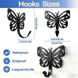 Majewel Black Hooks for Hanging,Butterfly… — Photo 2