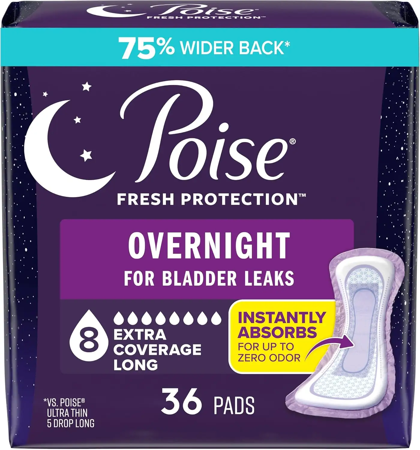 Poise Overnight Incontinence Pads for… — Photo 1