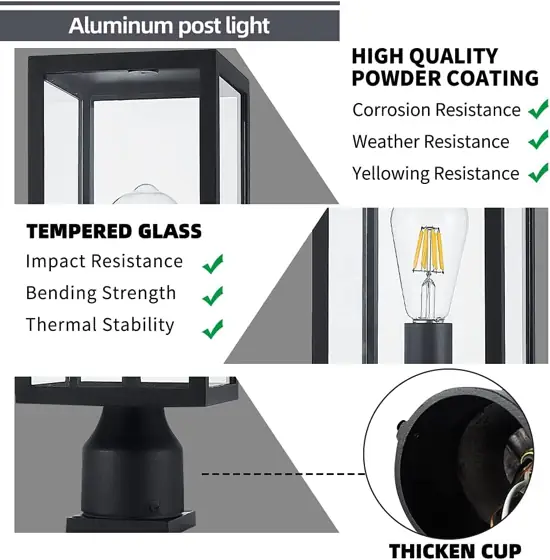 Windben Large Outdoor Post Light,… — Photo 2