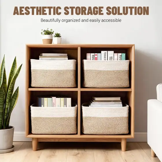 5 Pack Woven Storage Baskets,… — Photo 2