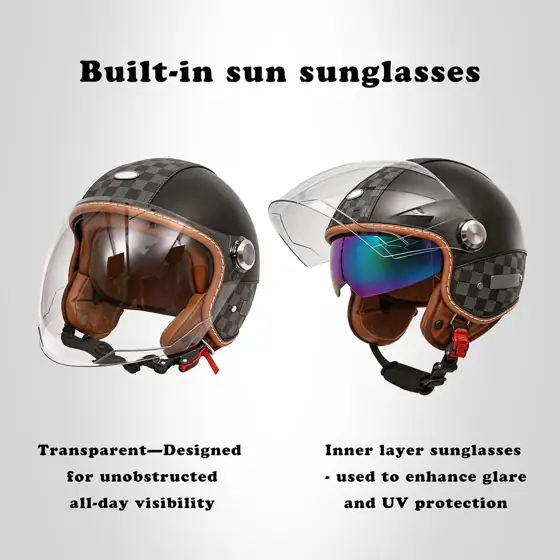Motorcycle Helmet Dual Visor 3/4… — Photo 2