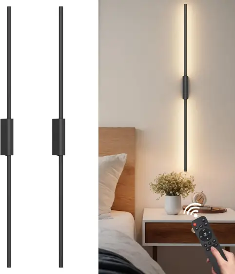 39.4in Battery-Operated Wall Sconces, Set… — Photo 1