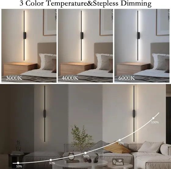 39.4in Battery-Operated Wall Sconces, Set… — Photo 2